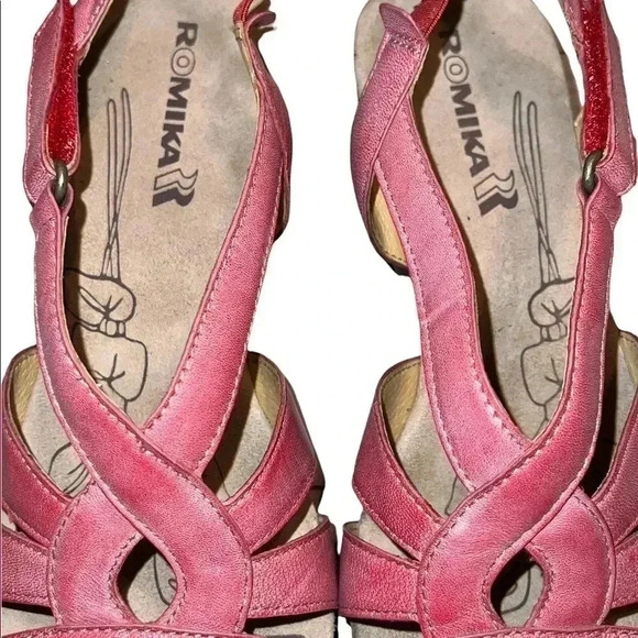 Romika Sandals•Pink Genuine Leather•Size 41 US Size 10-10.5• Brand New No Box!! - Picture 6 of 13